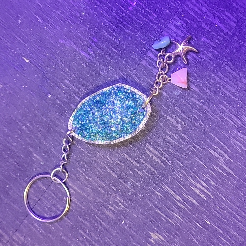 🔑 Seaglass & Pearl Key chain
